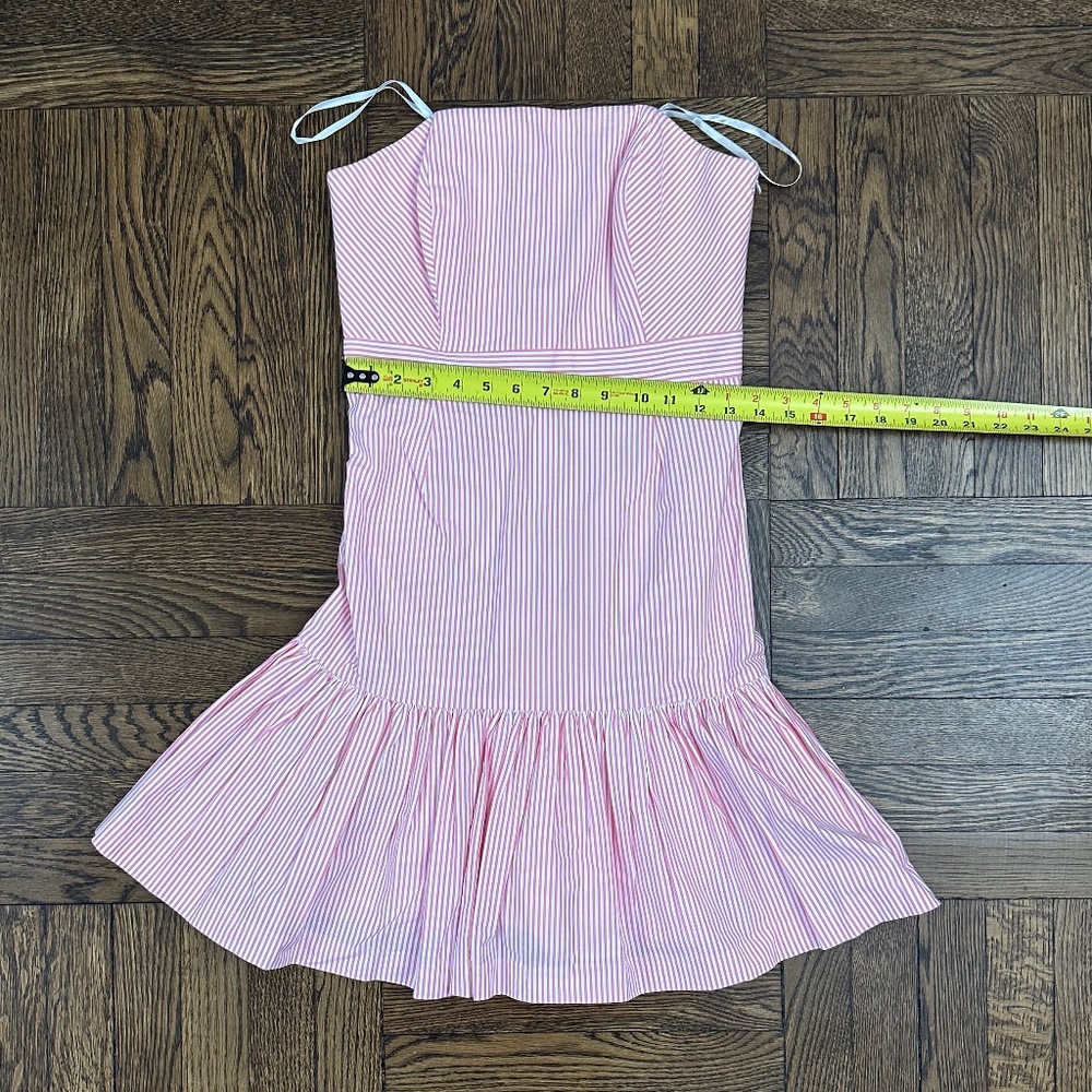 Seersucker Strapless mini dress - Picture 8 of 9